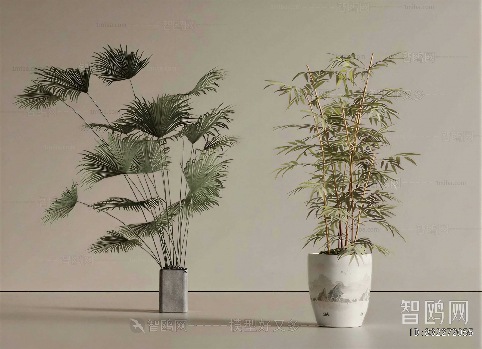 Modern Ground Green Plant Potted Plants