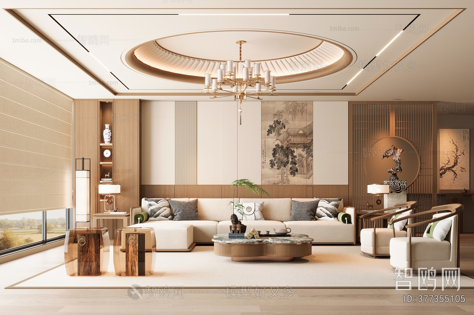 New Chinese Style A Living Room