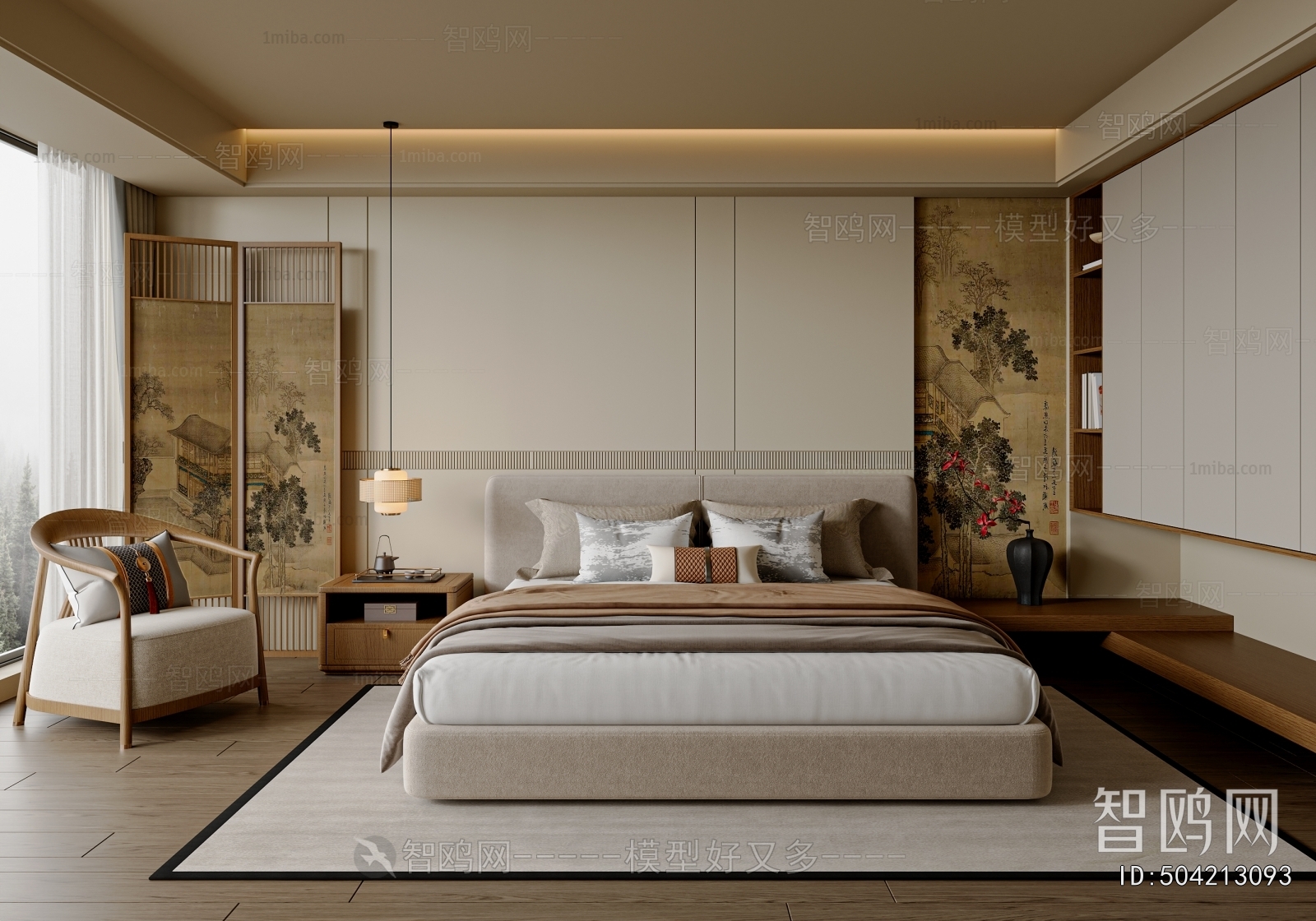 New Chinese Style Bedroom