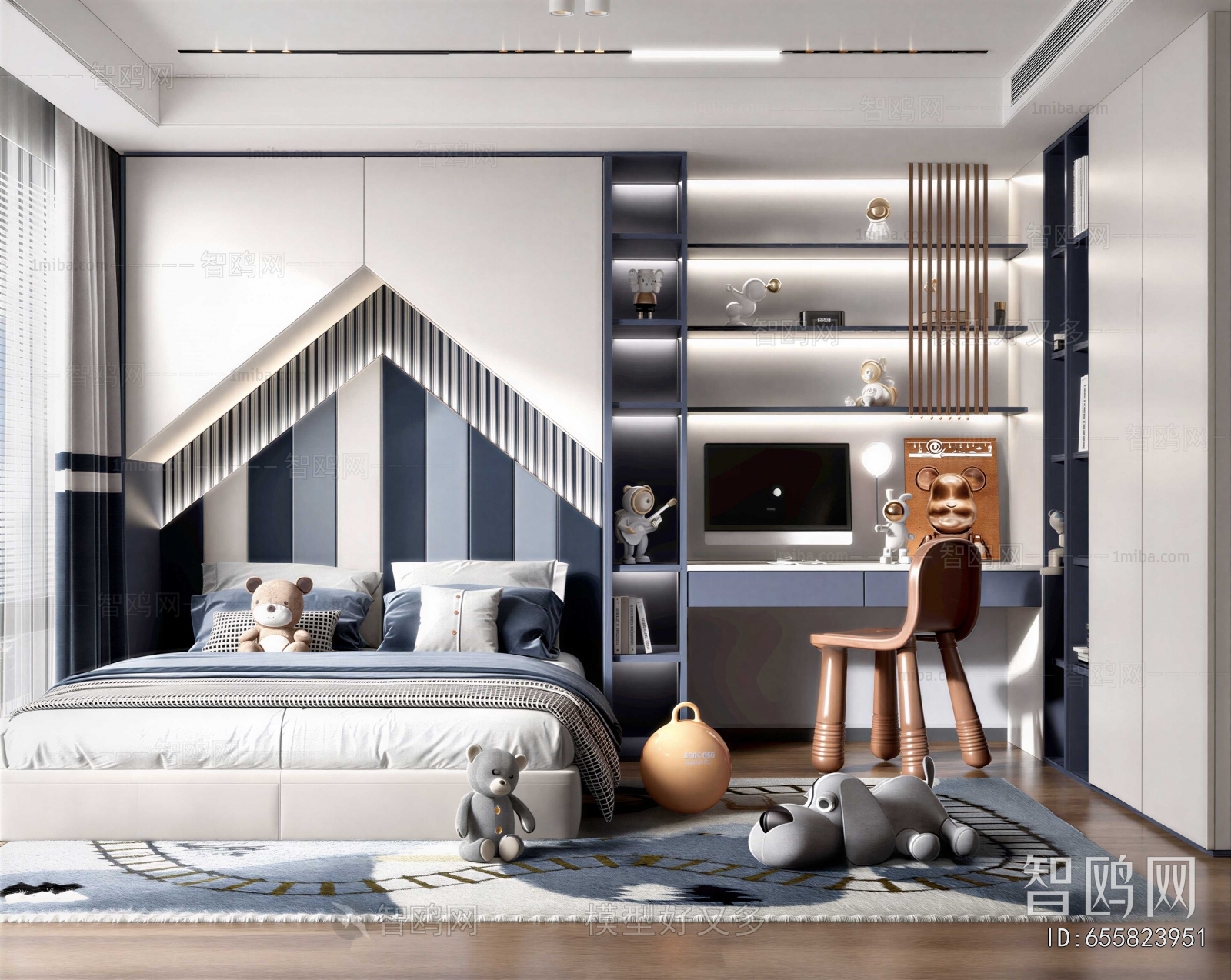 Modern Boy's Room And Son's Room