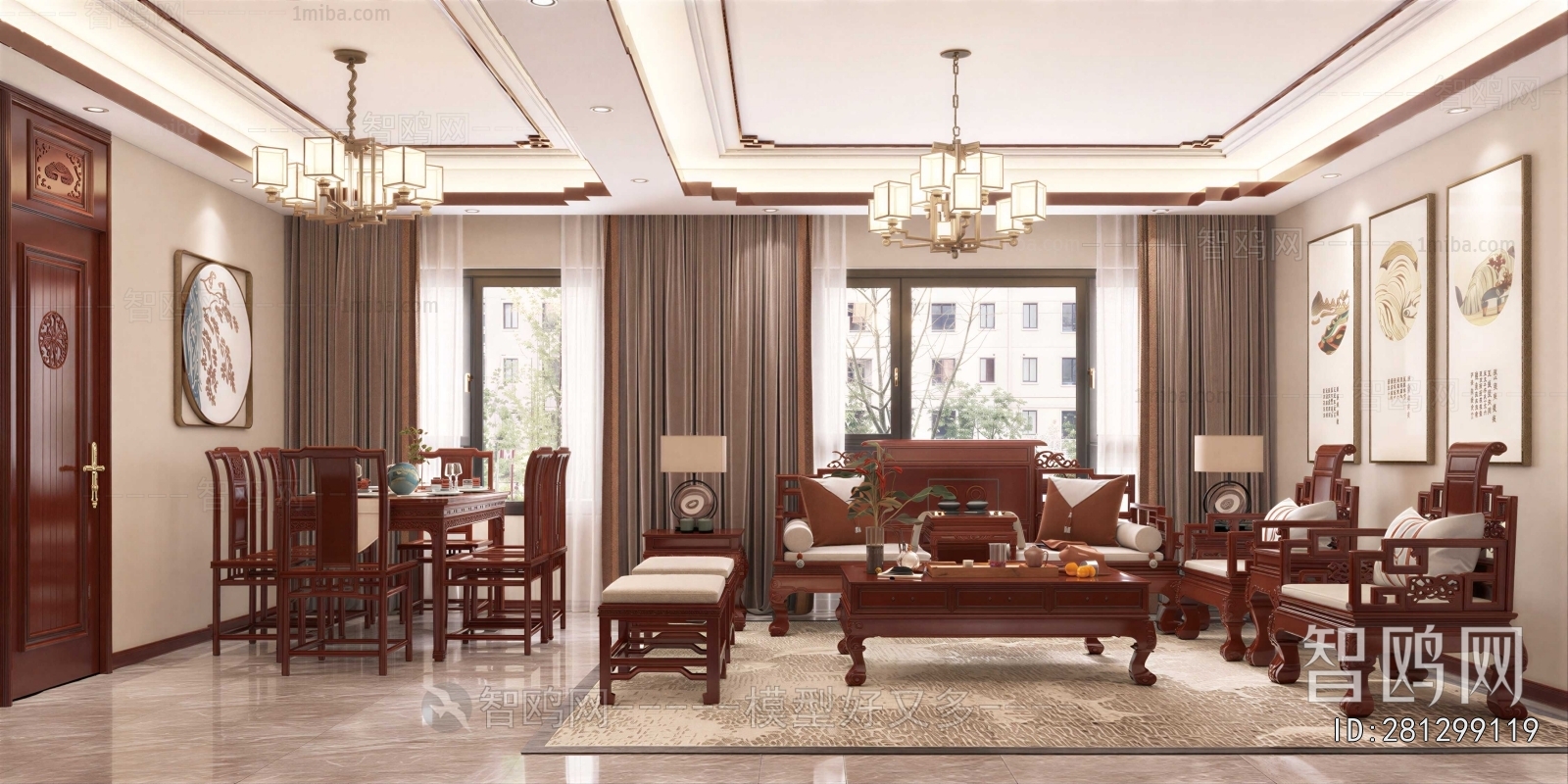 New Chinese Style A Living Room