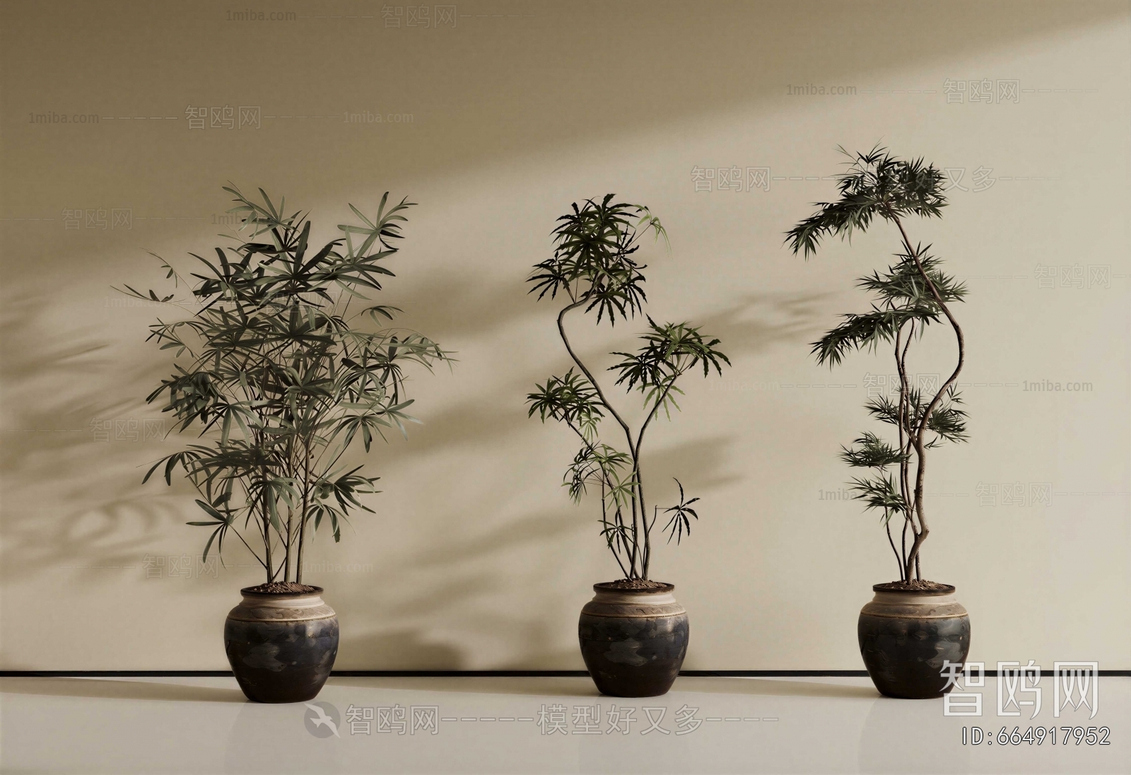 Wabi-sabi Style Ground Green Plant Potted Plants