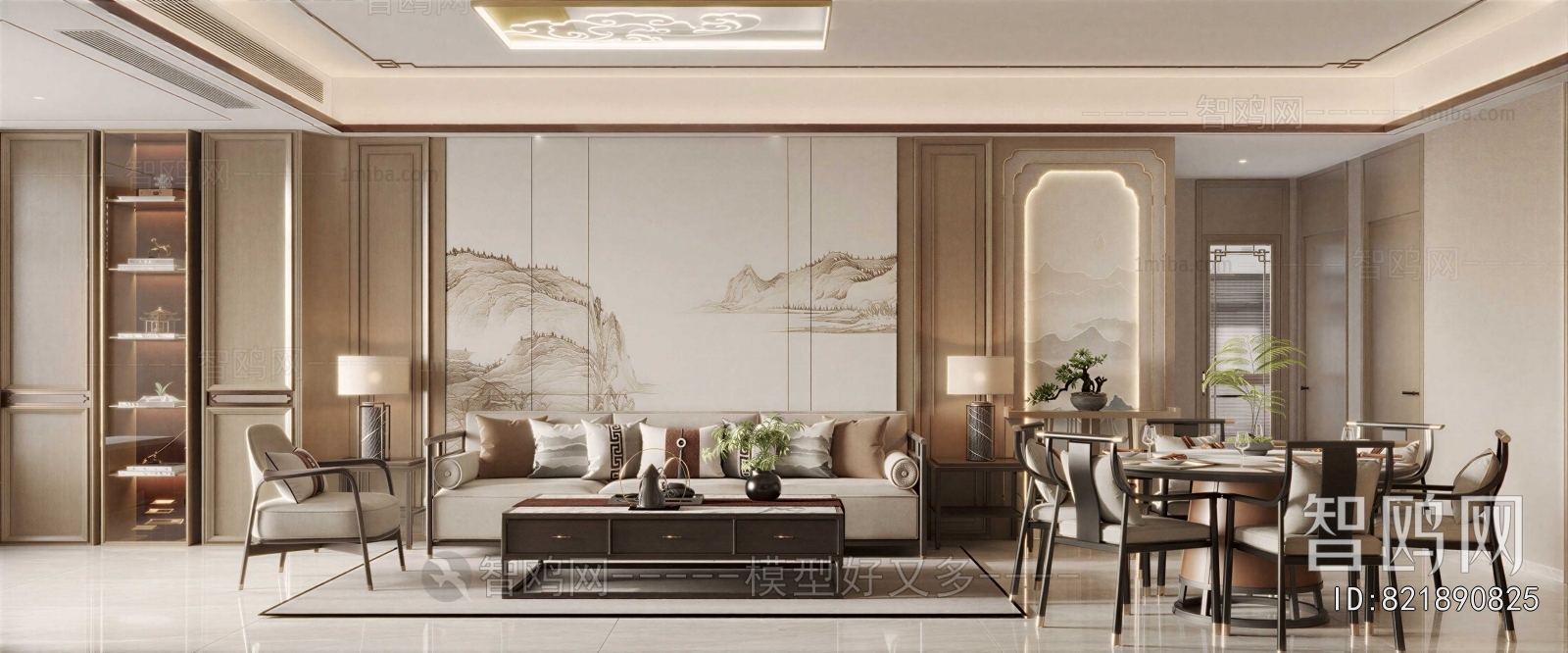 New Chinese Style A Living Room