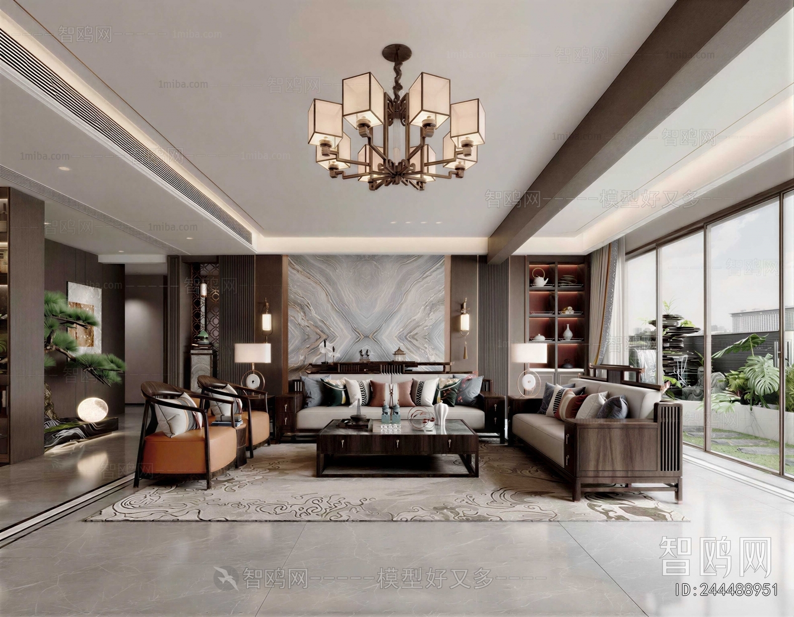 New Chinese Style A Living Room