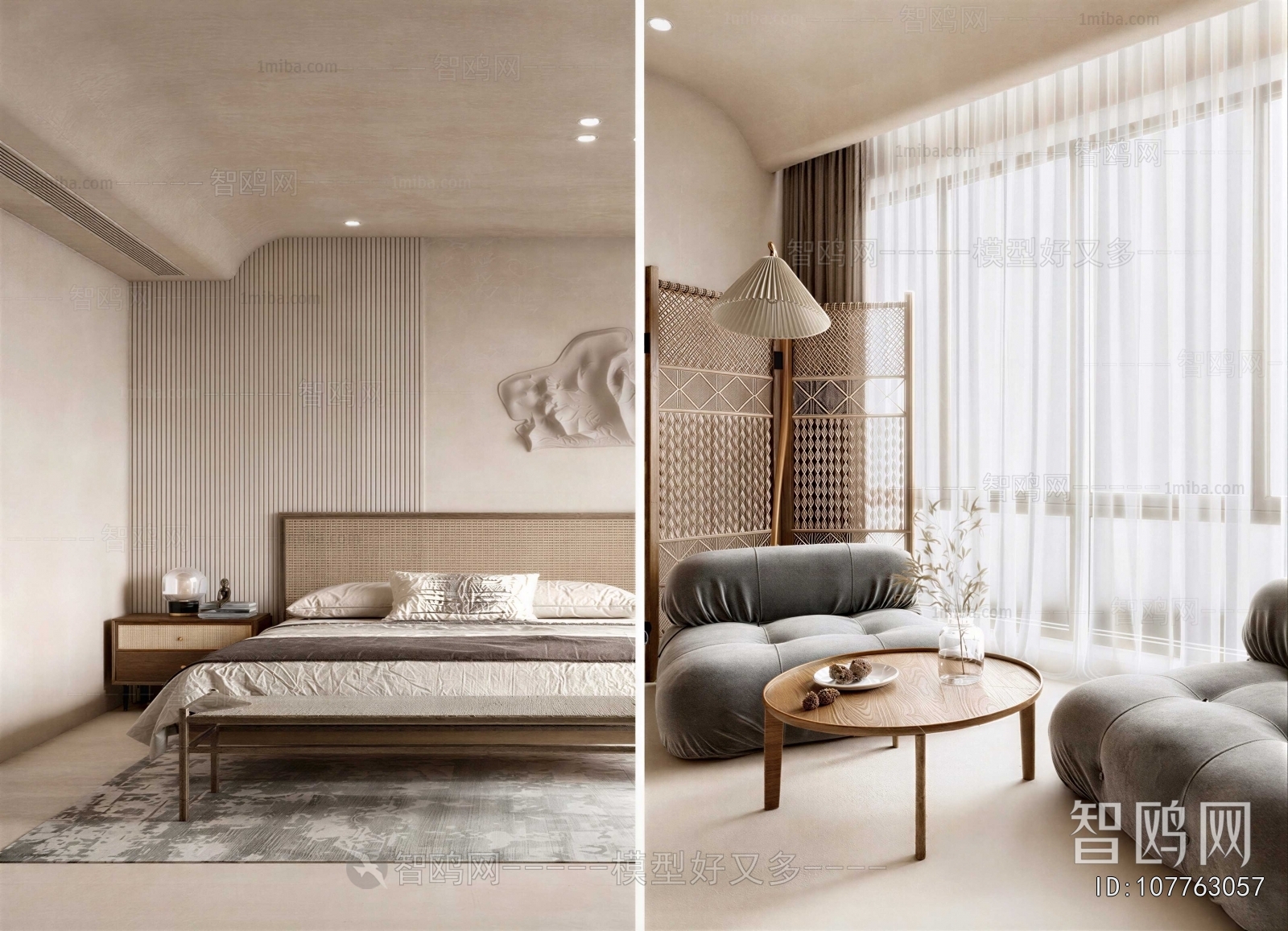 Wabi-sabi Style Bedroom