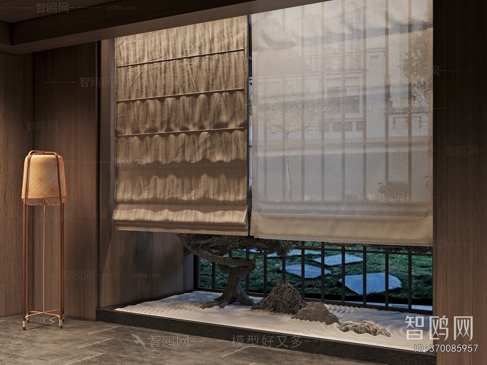 New Chinese Style Roman Curtain