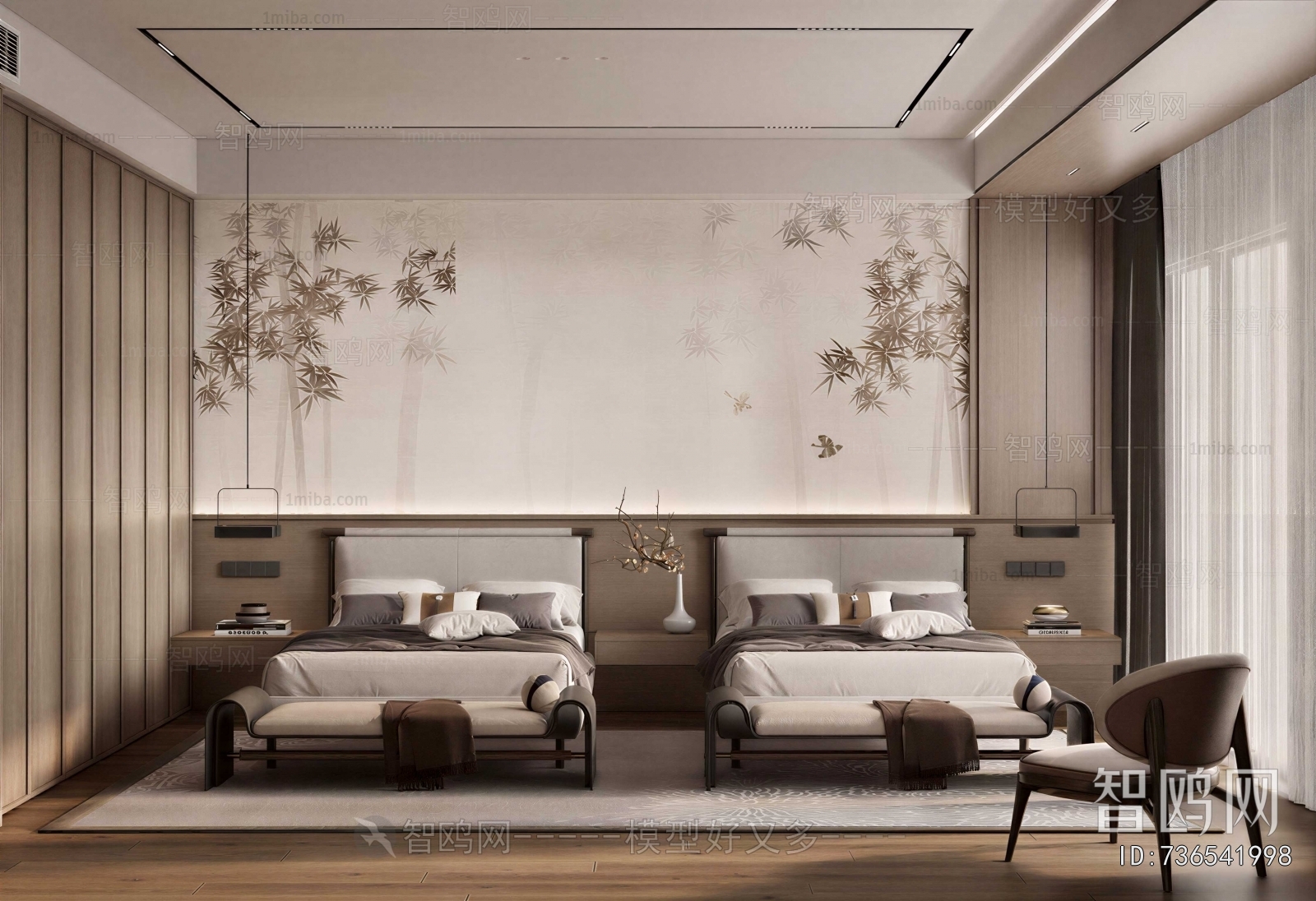 New Chinese Style Bedroom