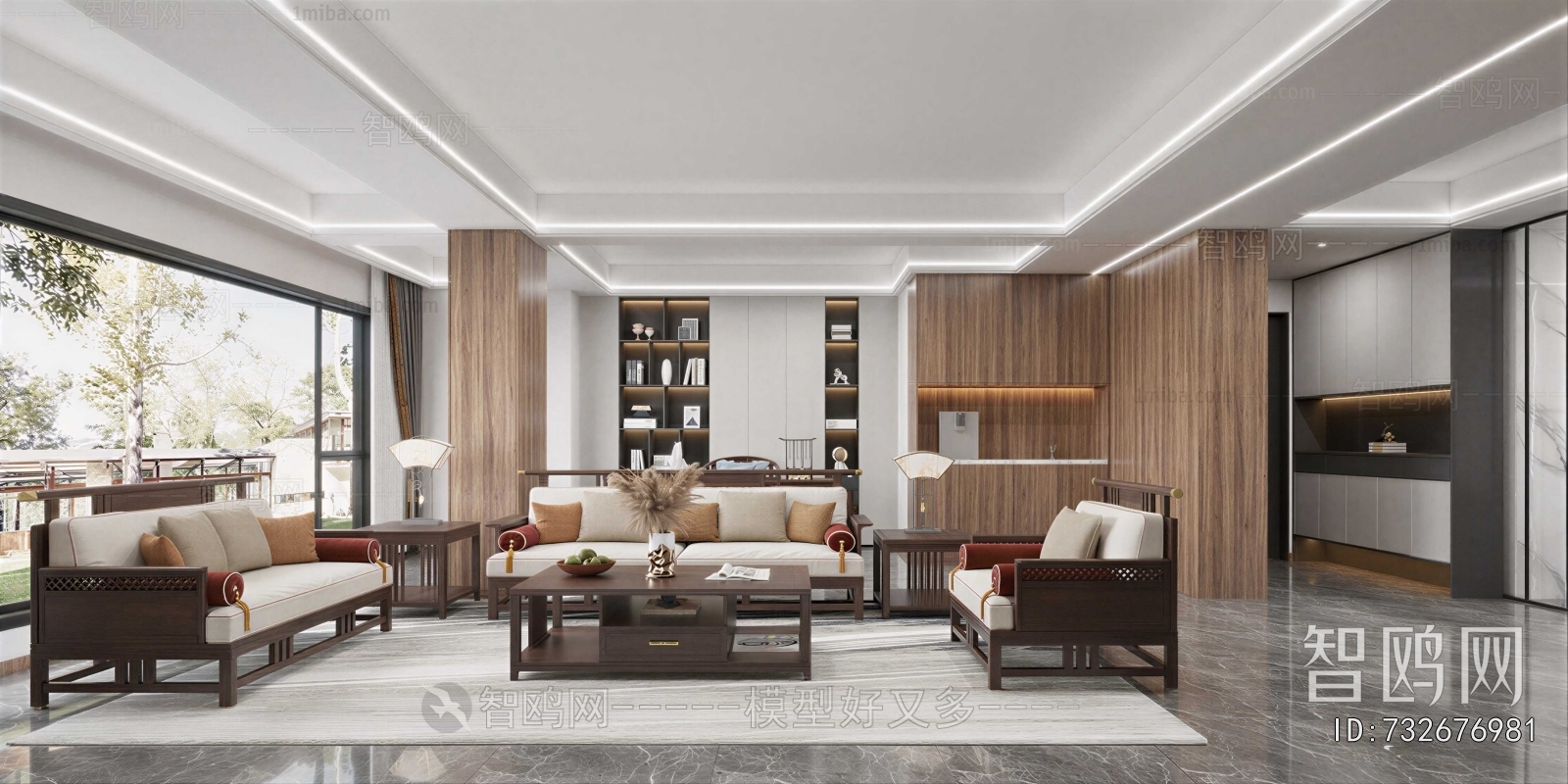 New Chinese Style A Living Room