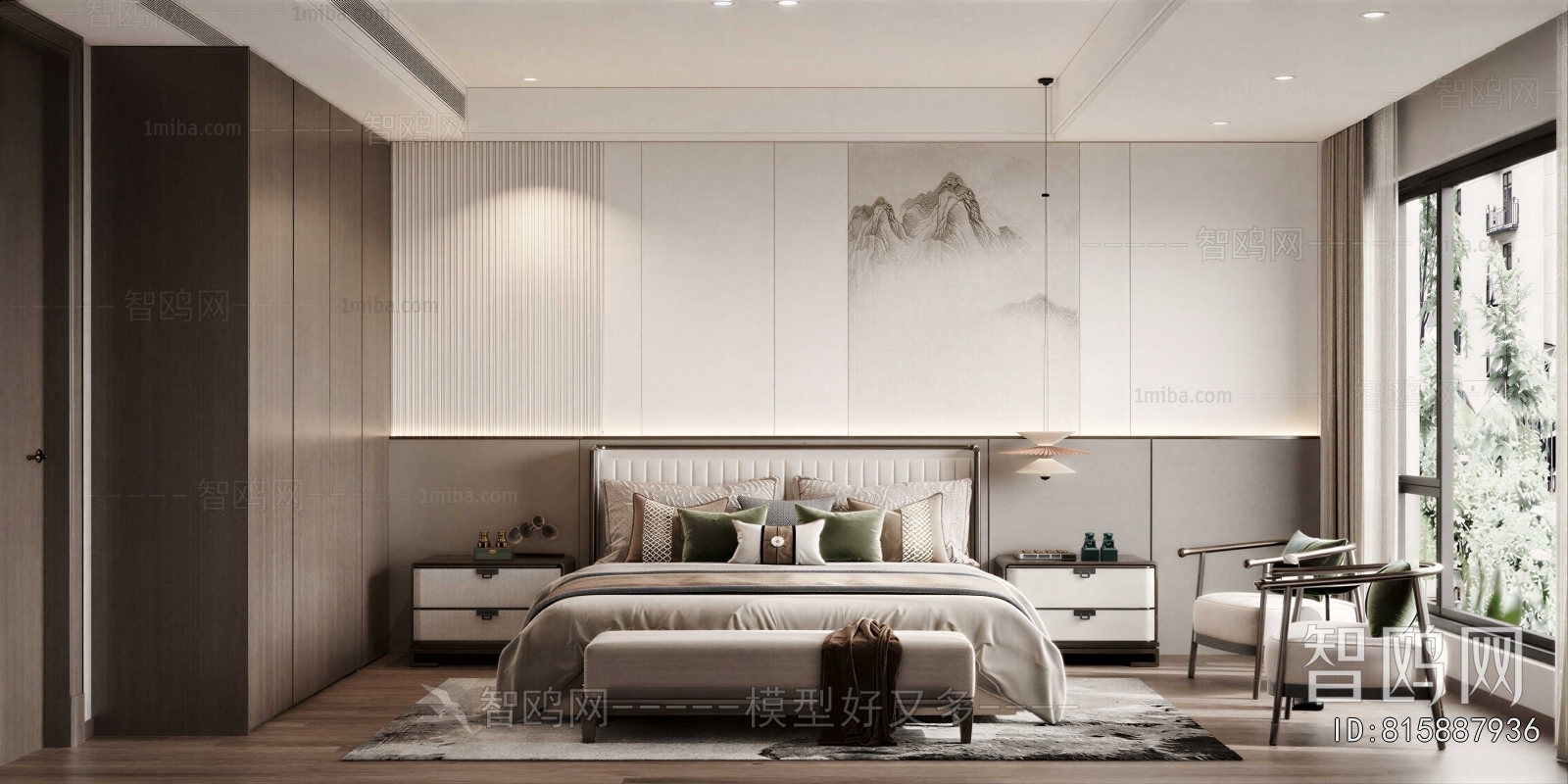 New Chinese Style Bedroom