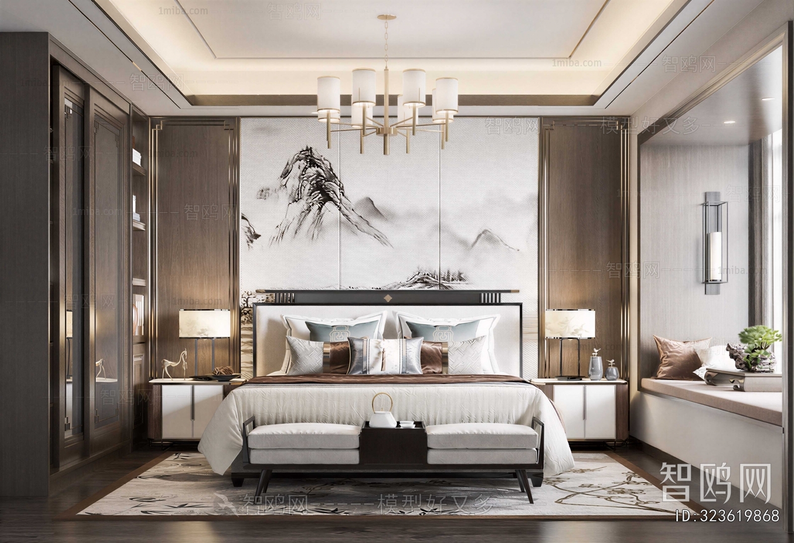 New Chinese Style Bedroom