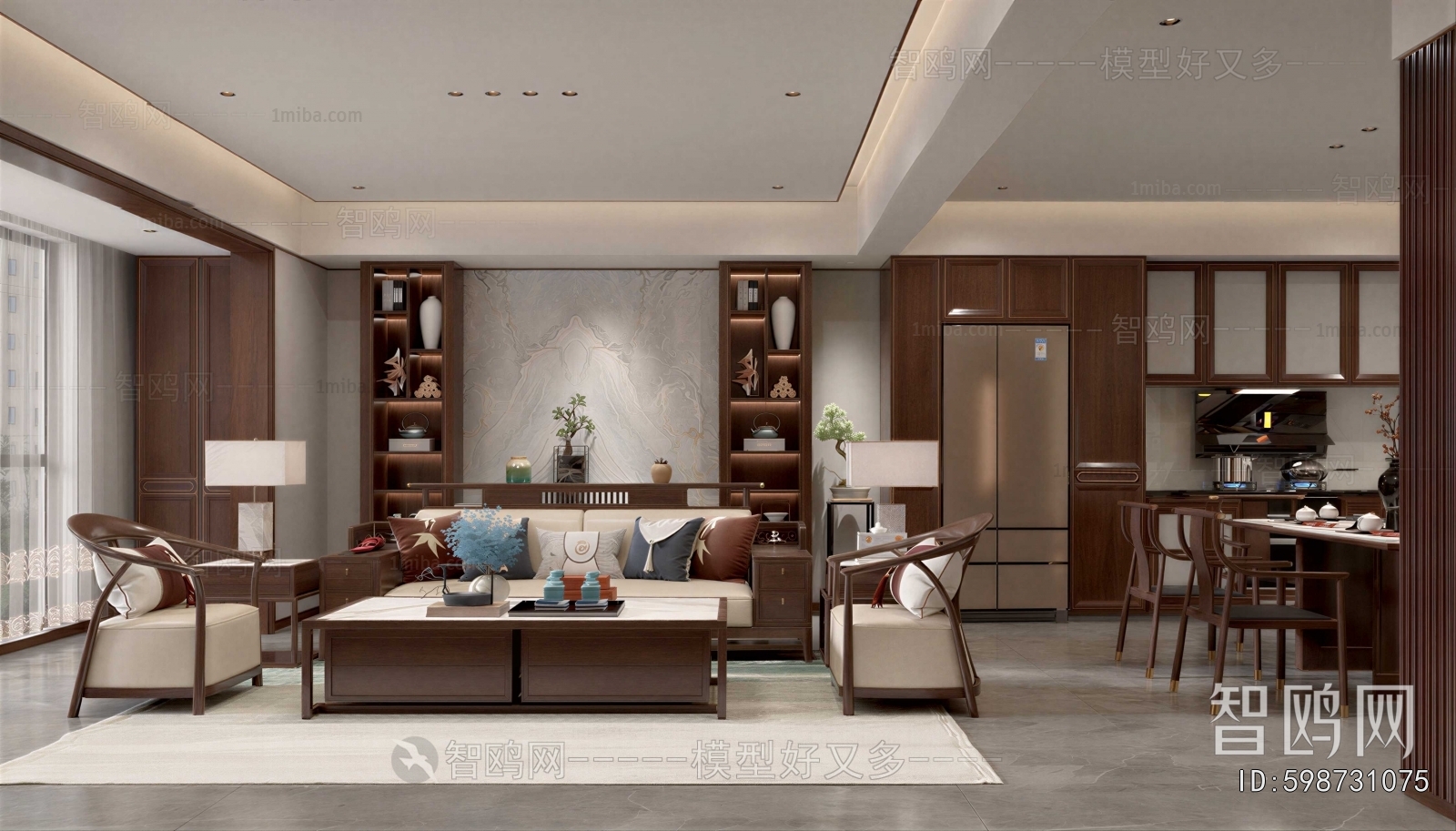 New Chinese Style A Living Room