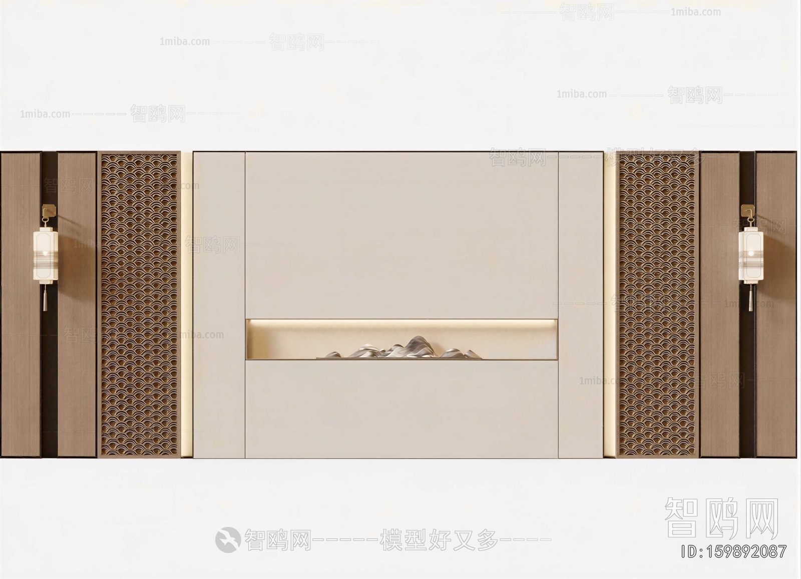 New Chinese Style TV Wall