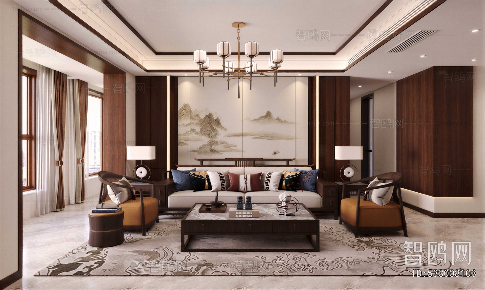 New Chinese Style A Living Room