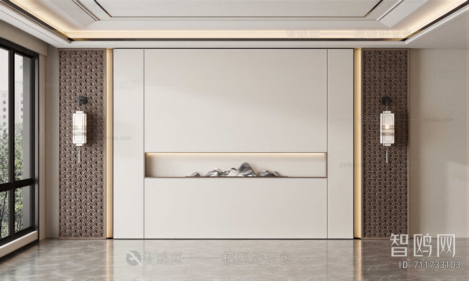 New Chinese Style TV Wall