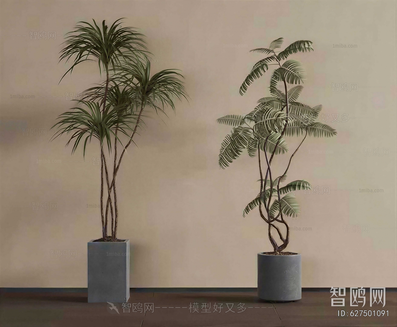 Modern Ground Green Plant Potted Plants