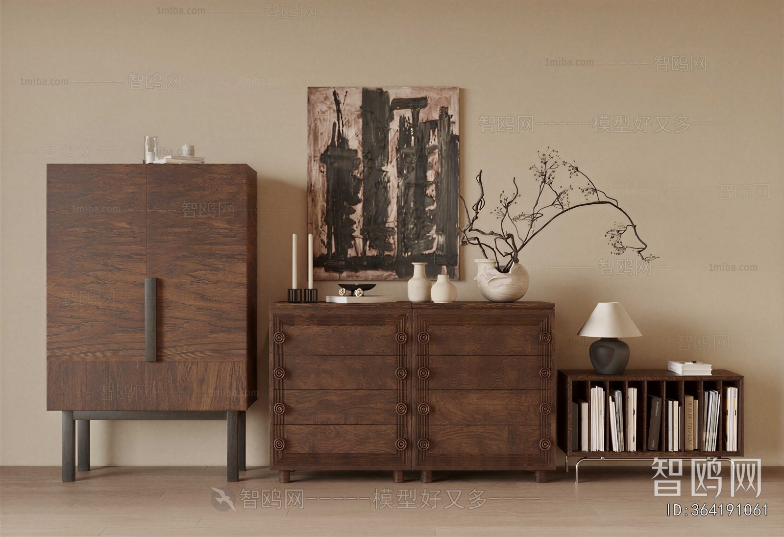 Wabi-sabi Style Side Cabinet