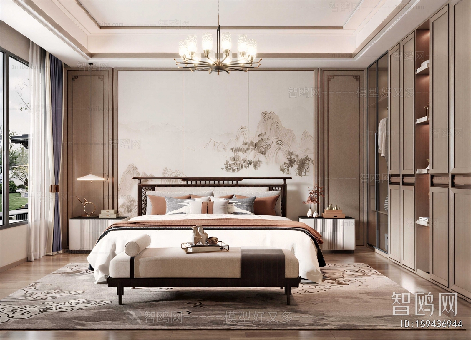 New Chinese Style Bedroom