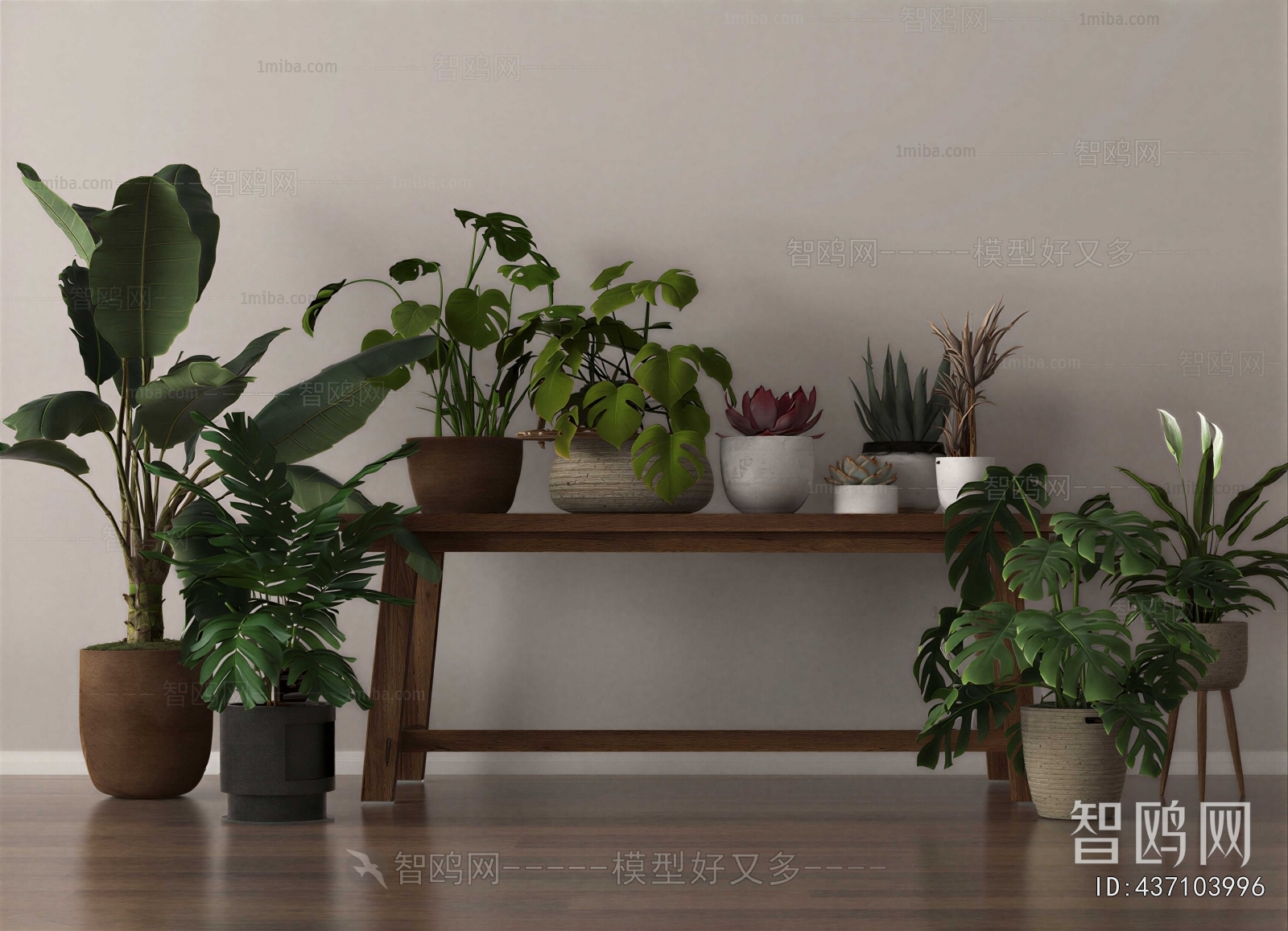 Modern Ground Green Plant Potted Plants