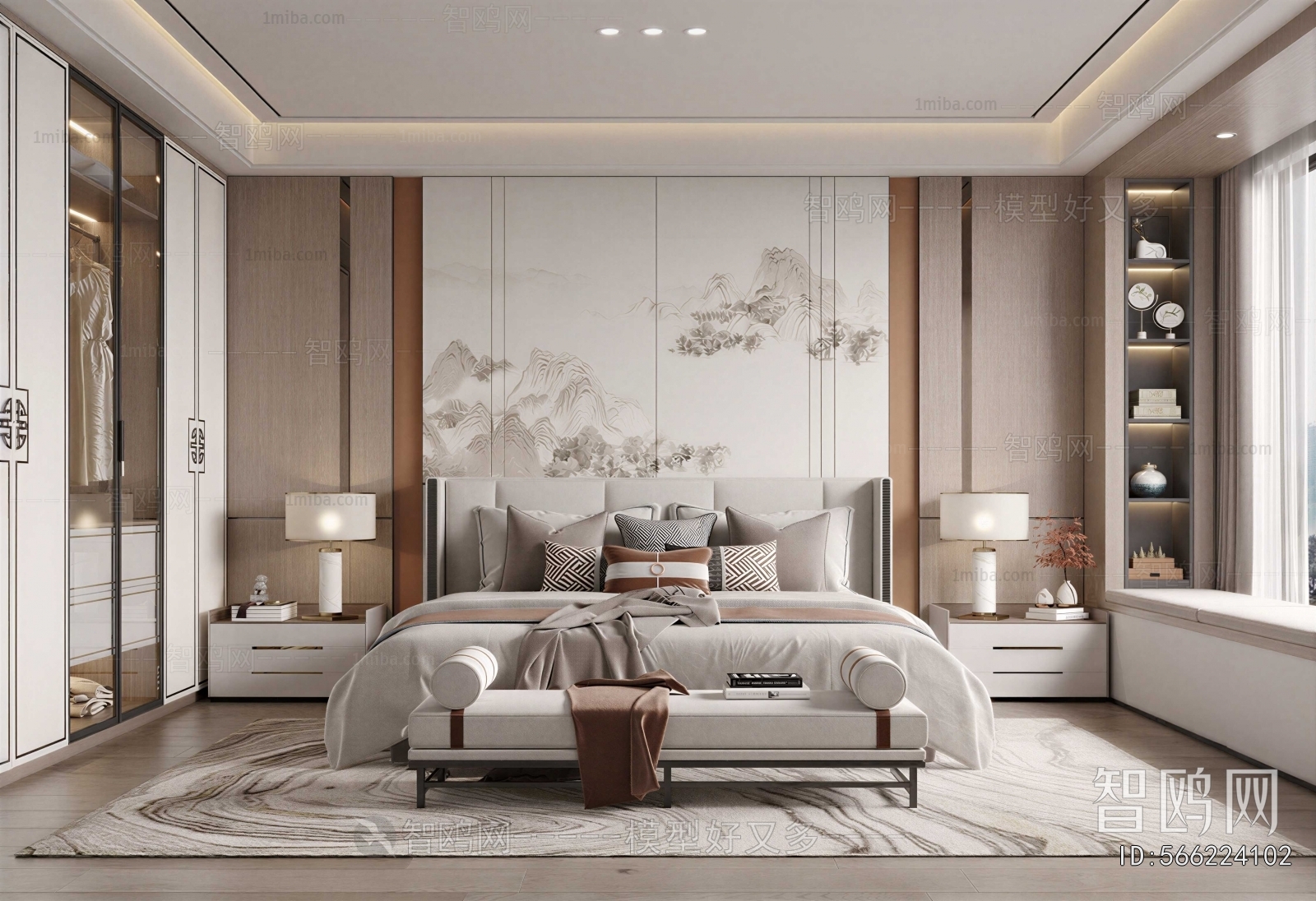 New Chinese Style Bedroom