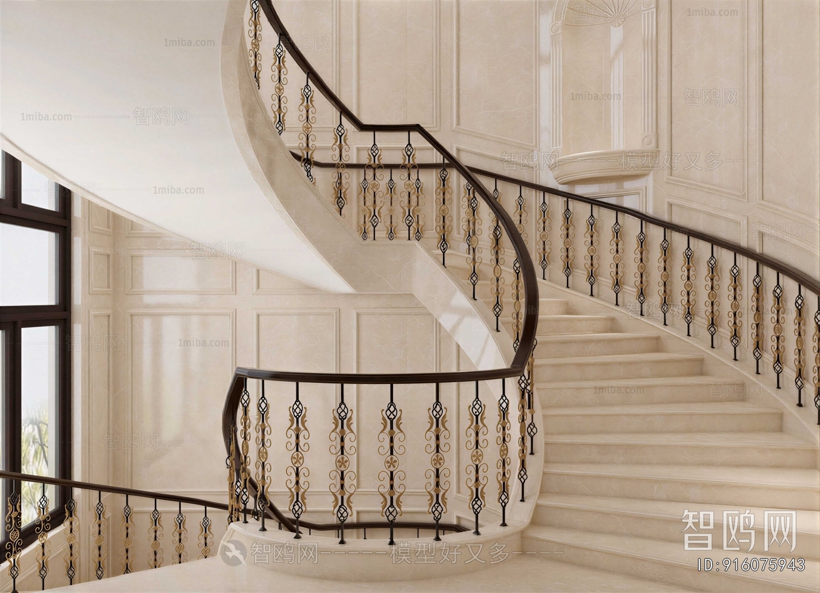 European Style Rotating Staircase
