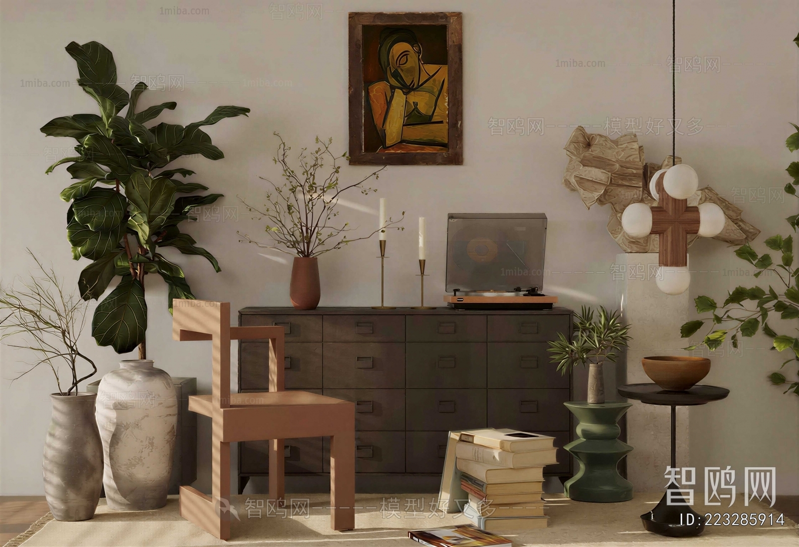 Wabi-sabi Style Decorative Cabinet