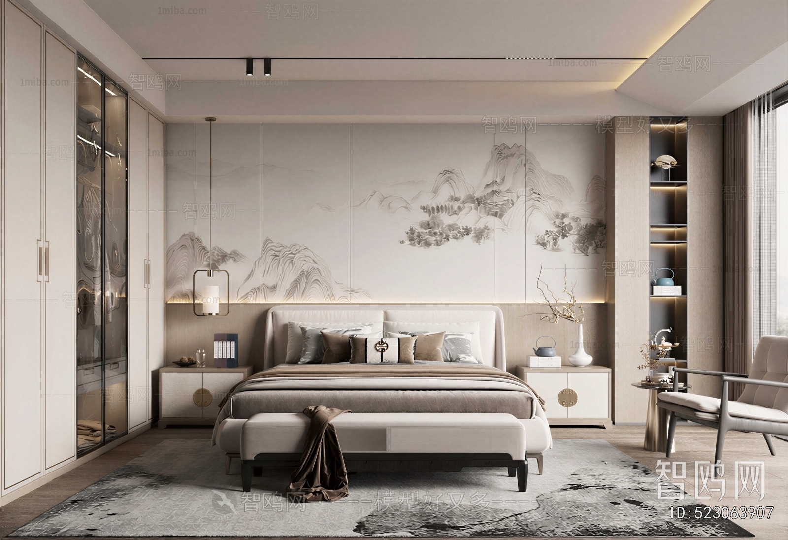 New Chinese Style Bedroom