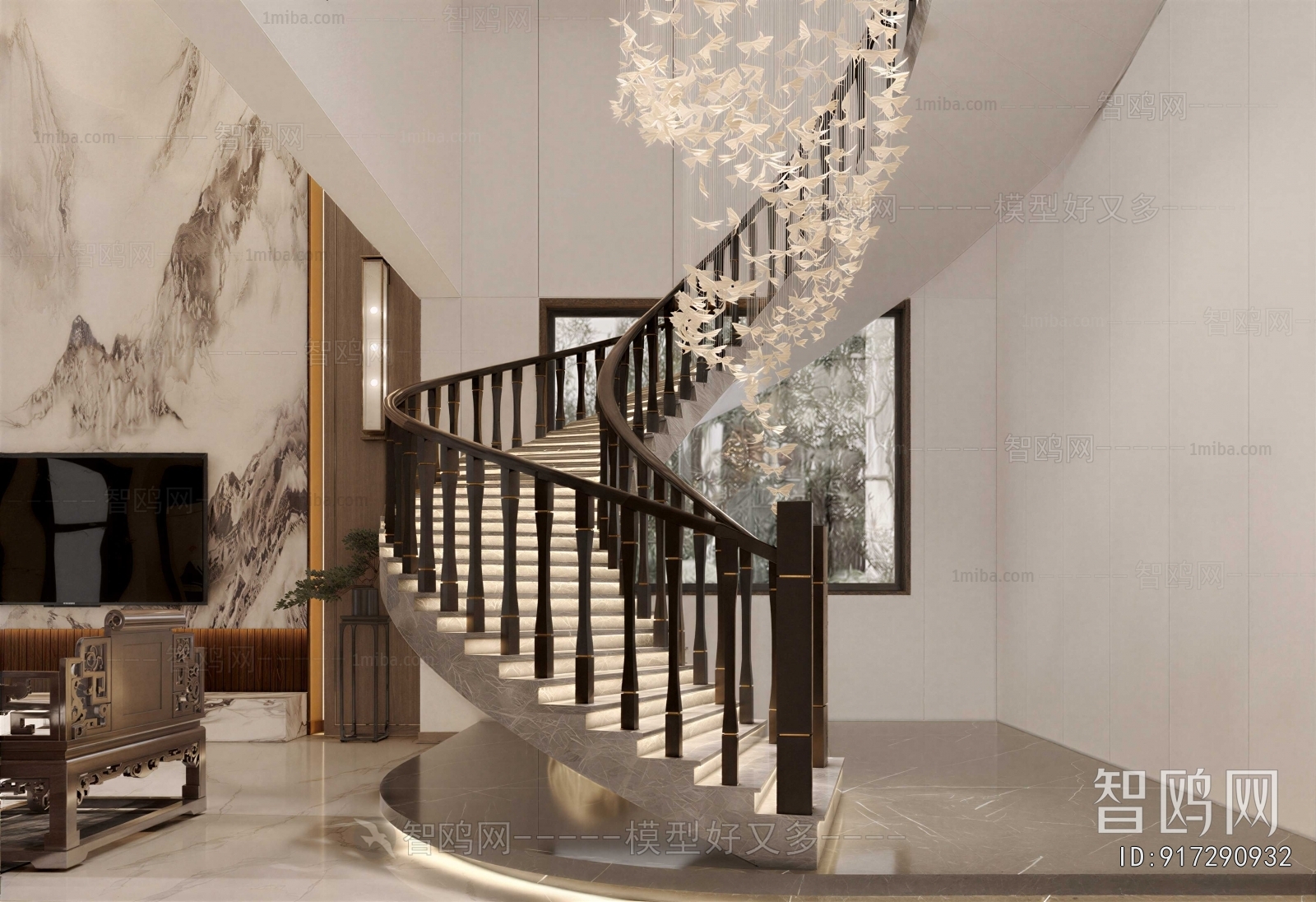 New Chinese Style A Living Room