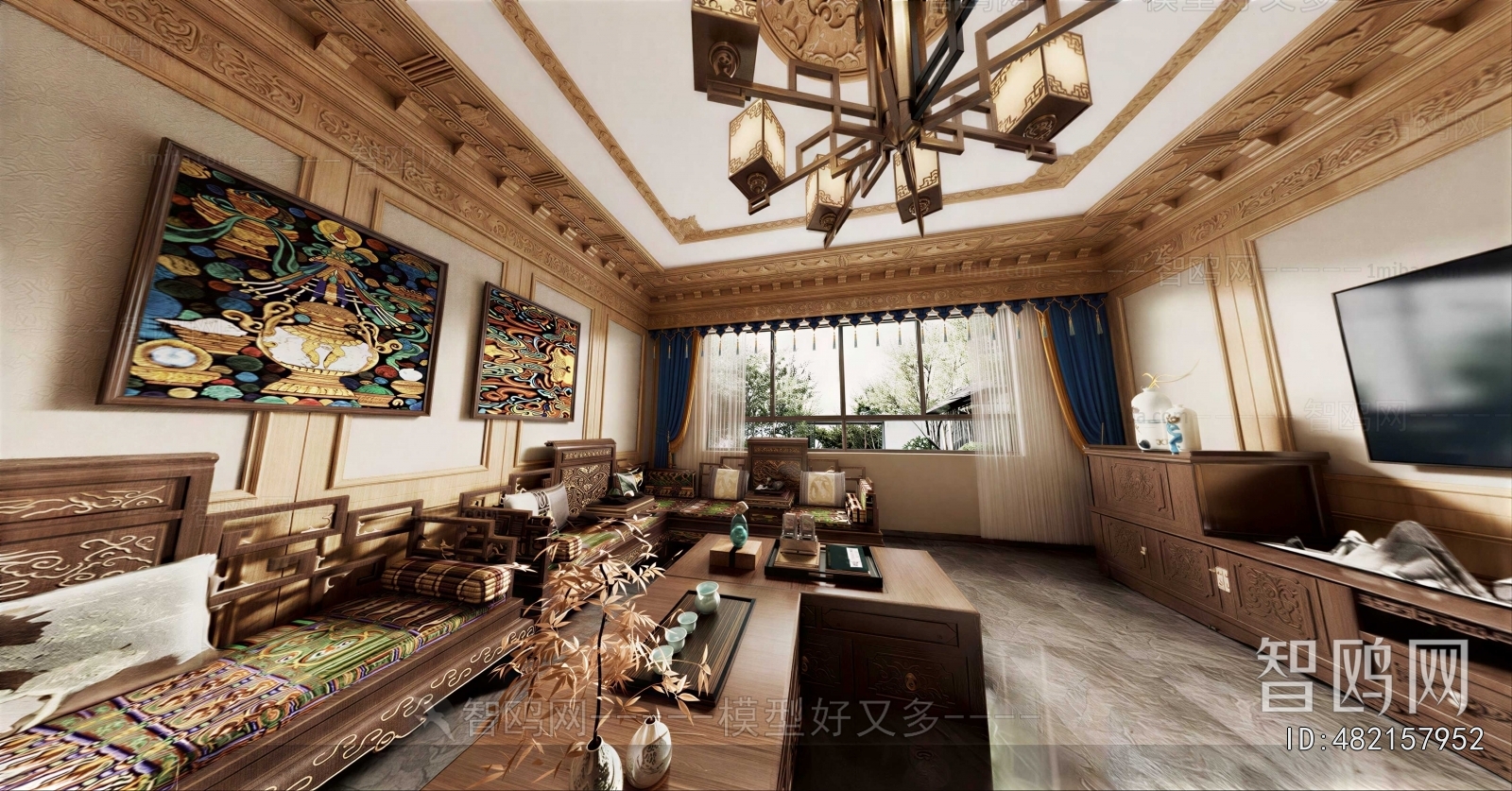New Chinese Style A Living Room