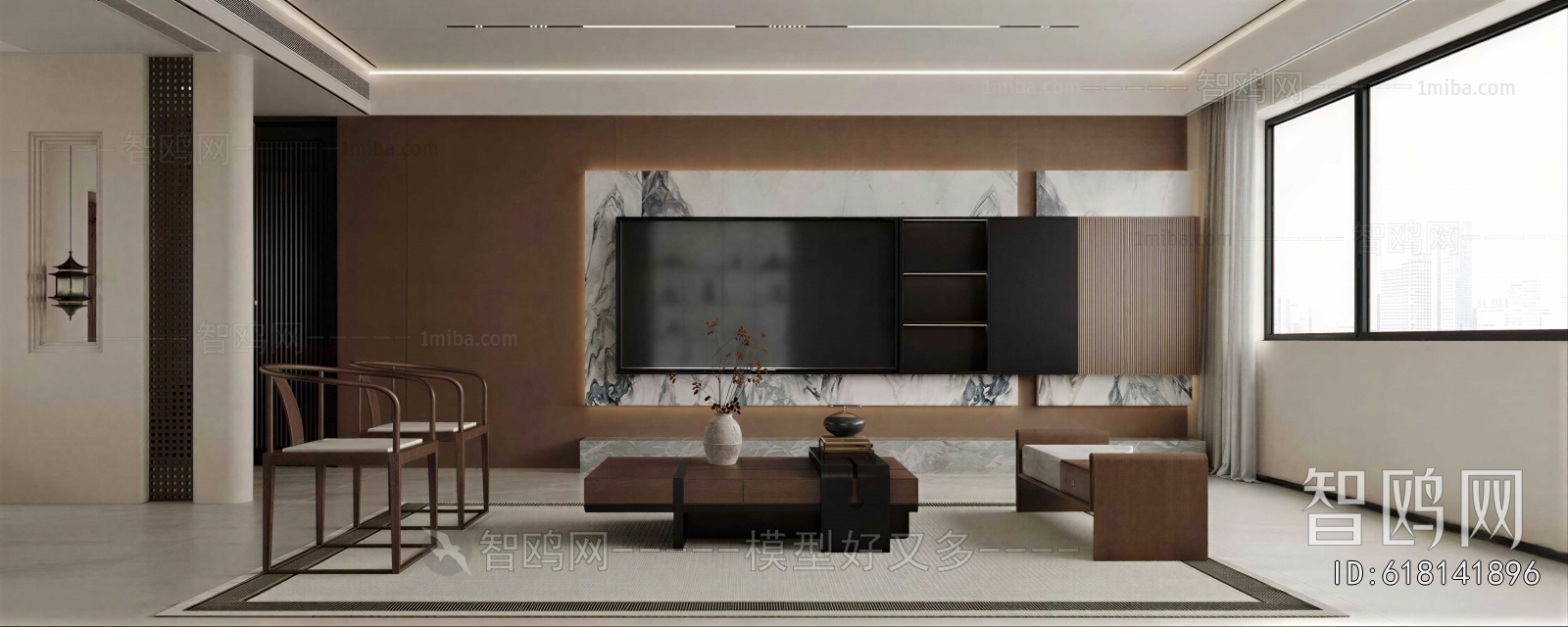 New Chinese Style A Living Room