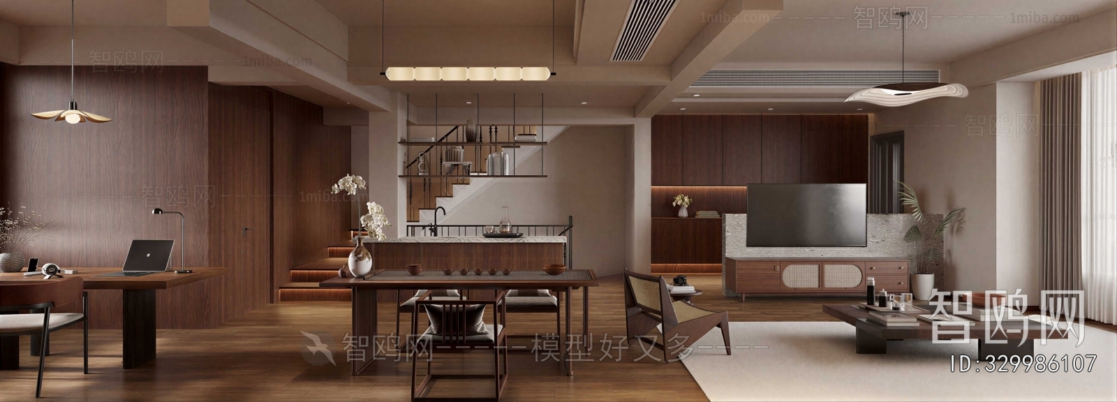 New Chinese Style A Living Room