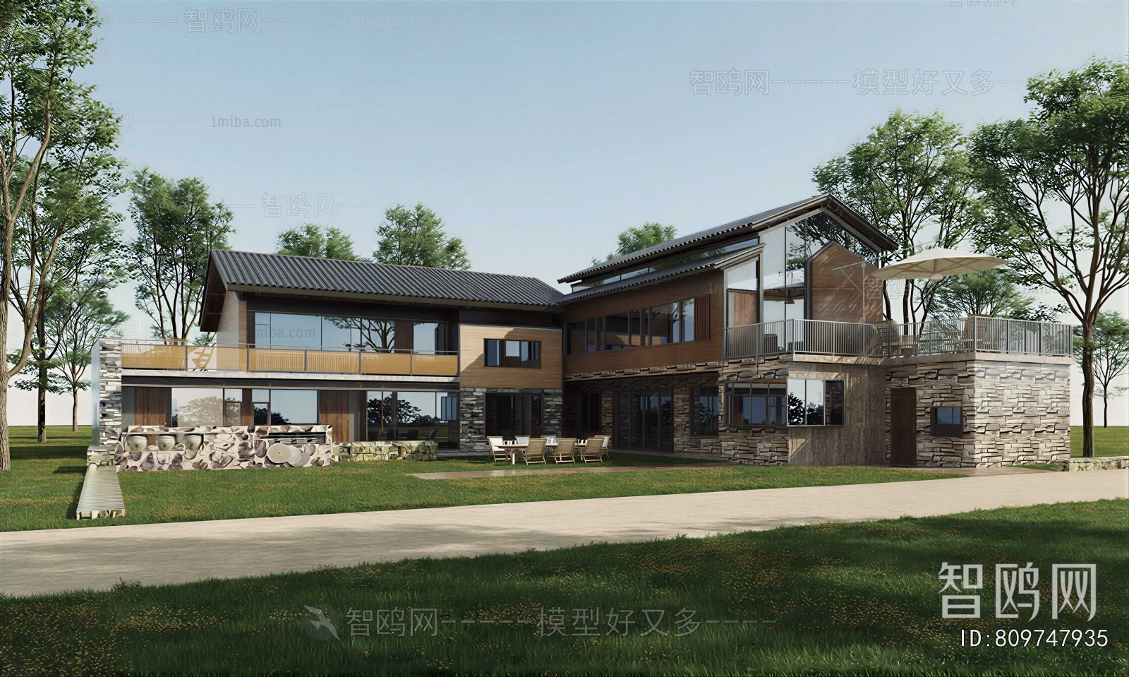 New Chinese Style Appearance Of Commercial Building