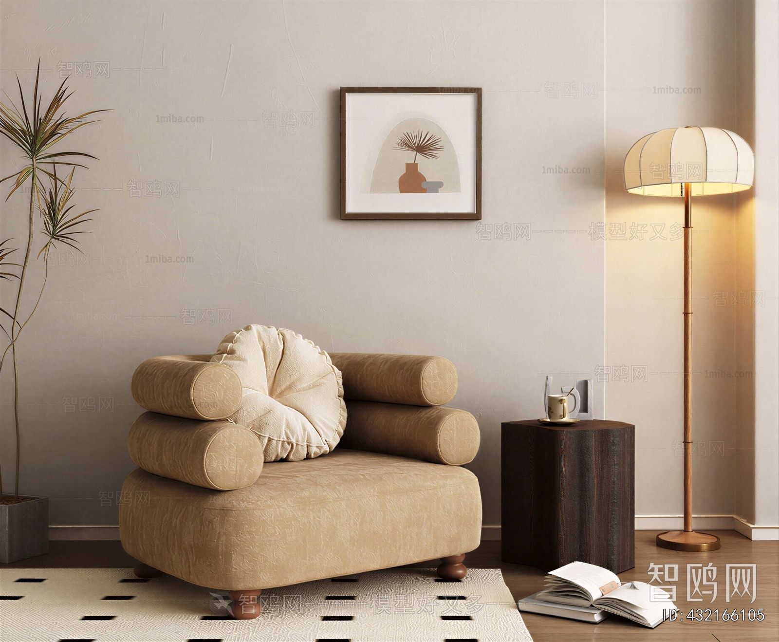 Wabi-sabi Style Single Sofa