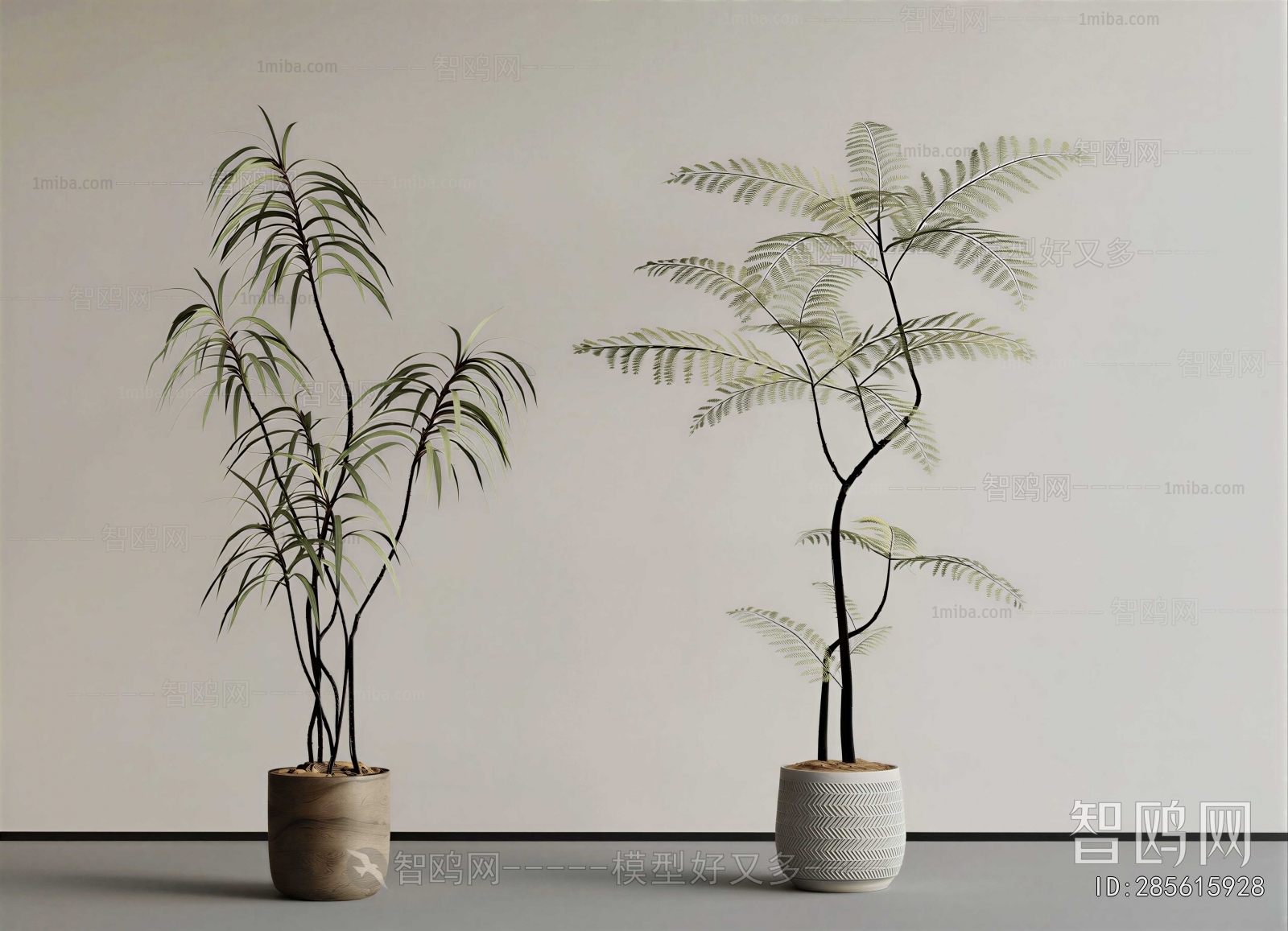 Modern Ground Green Plant Potted Plants