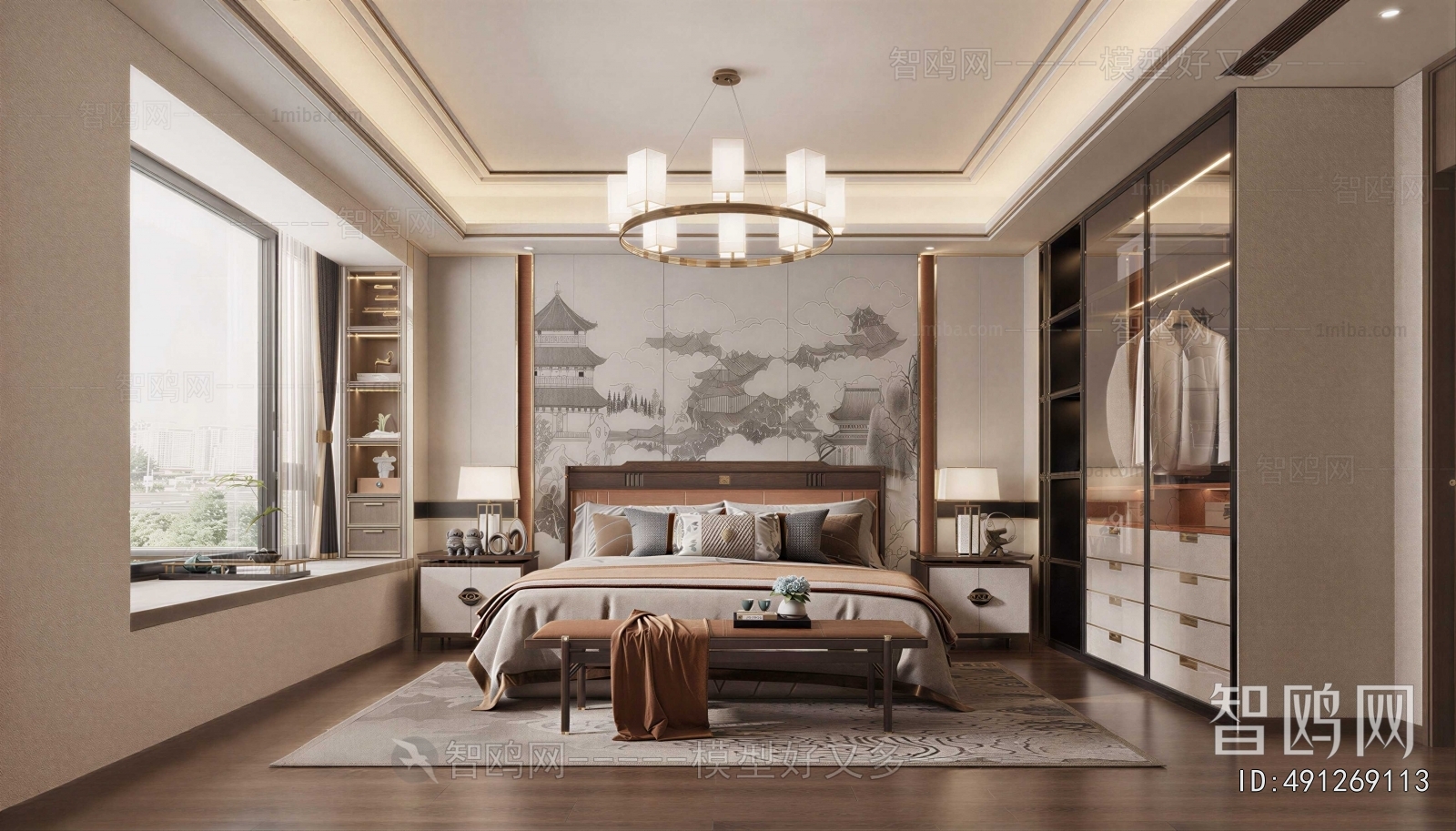 New Chinese Style Bedroom