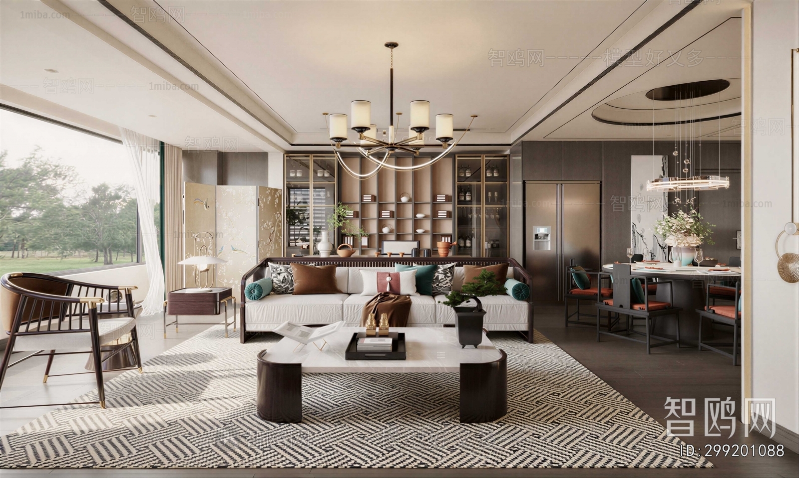 New Chinese Style A Living Room