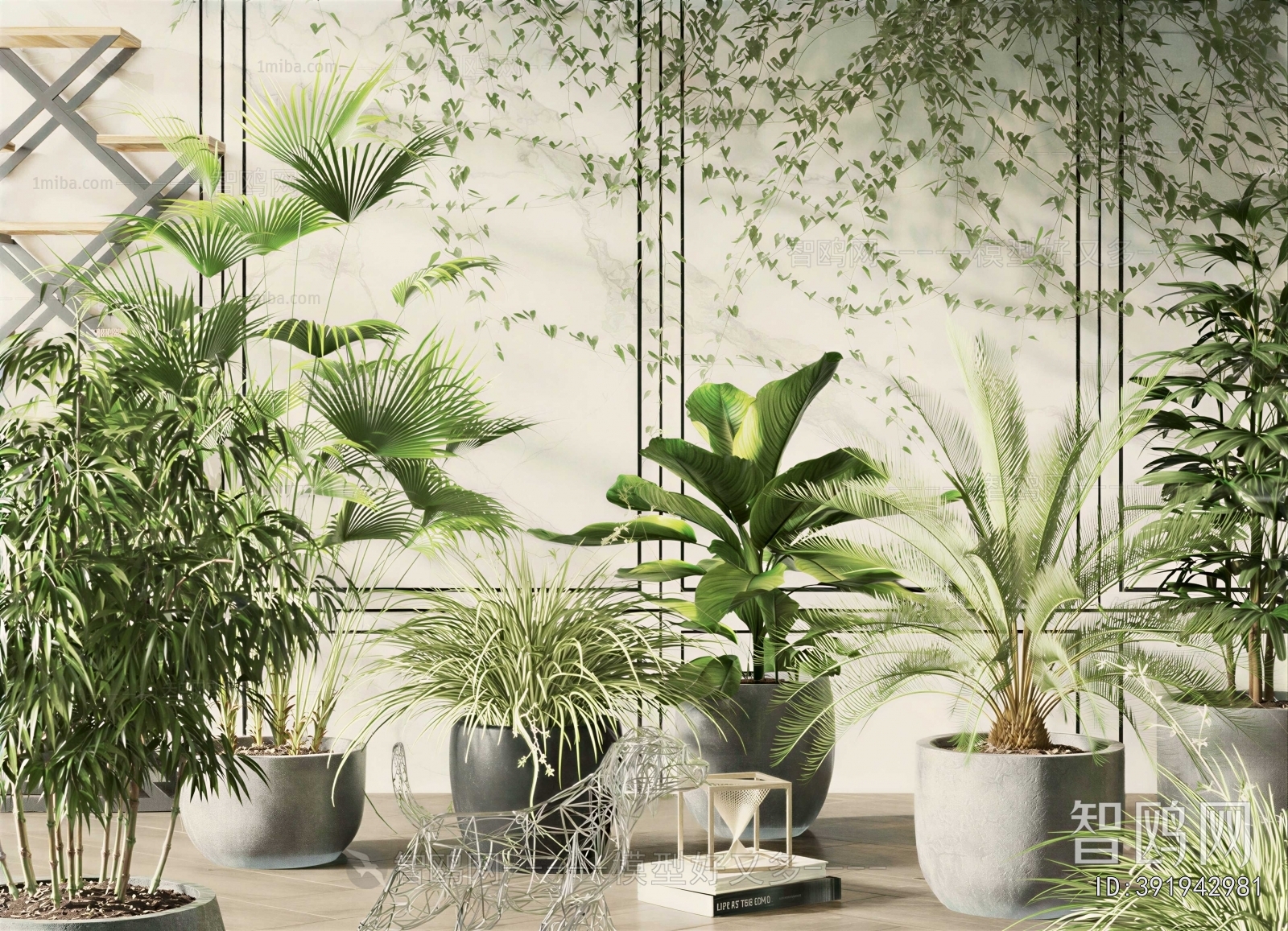 Modern Ground Green Plant Potted Plants