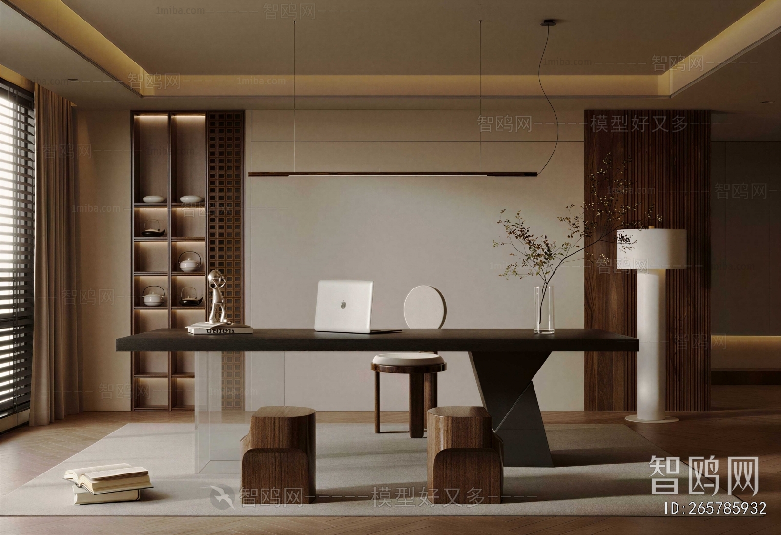 Wabi-sabi Style Study Space