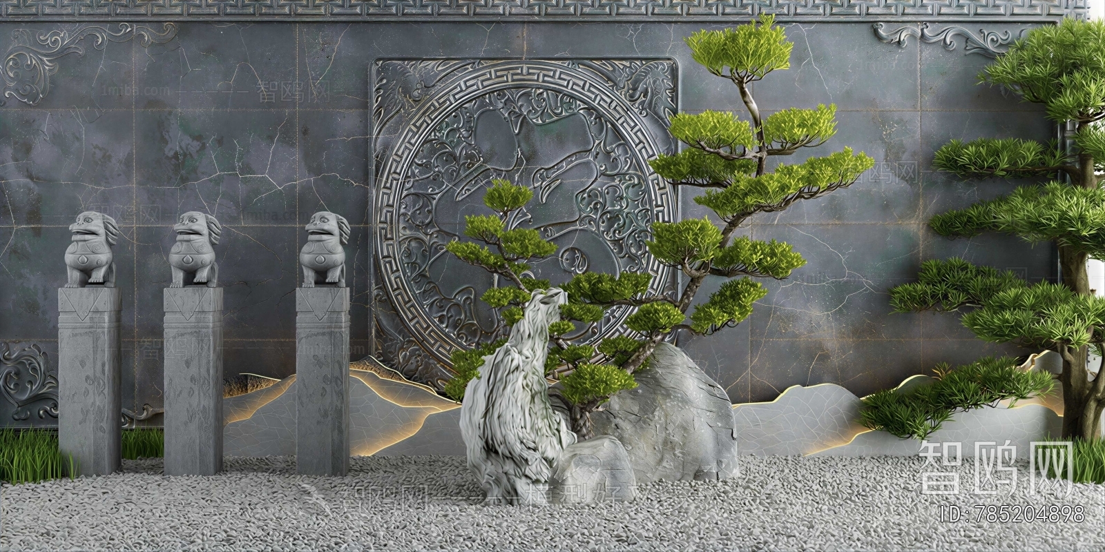 New Chinese Style Rockery Waterscape