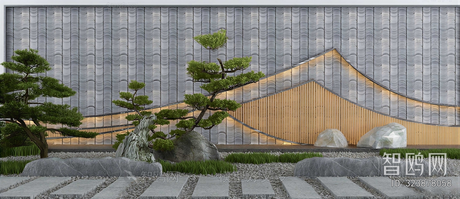 New Chinese Style Rockery Waterscape