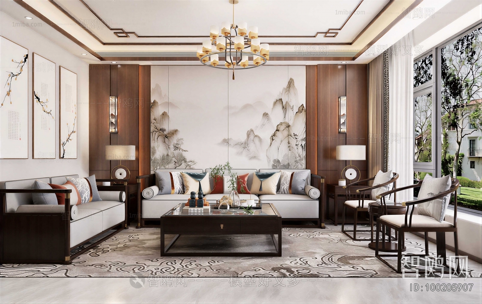 New Chinese Style A Living Room