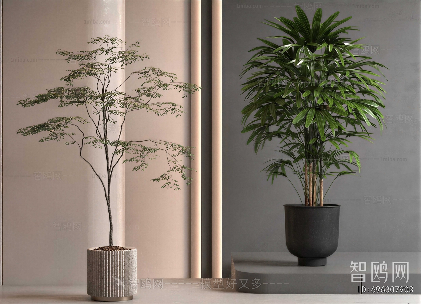 Modern Ground Green Plant Potted Plants