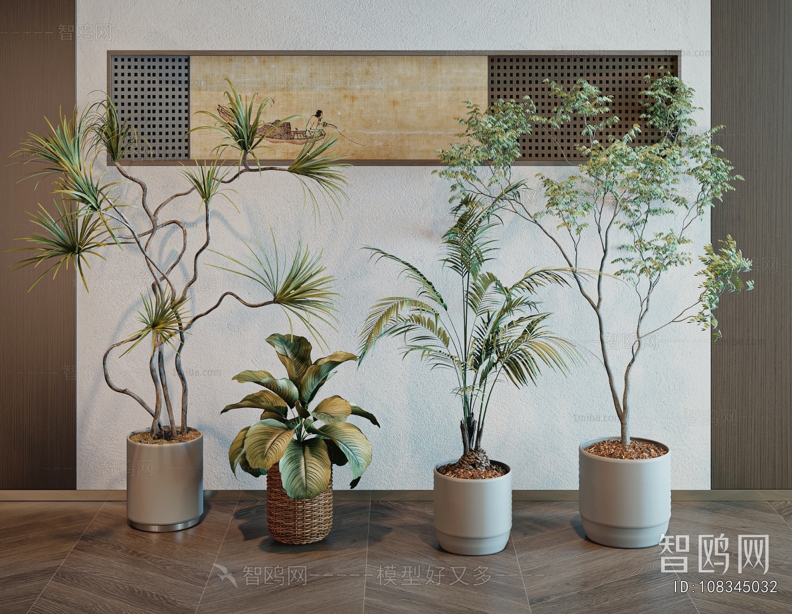 Modern Ground Green Plant Potted Plants