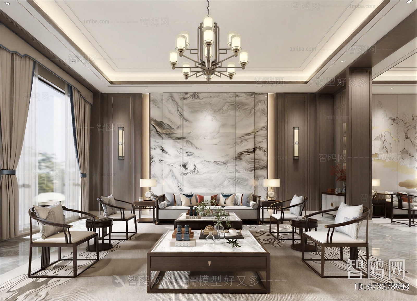 New Chinese Style A Living Room