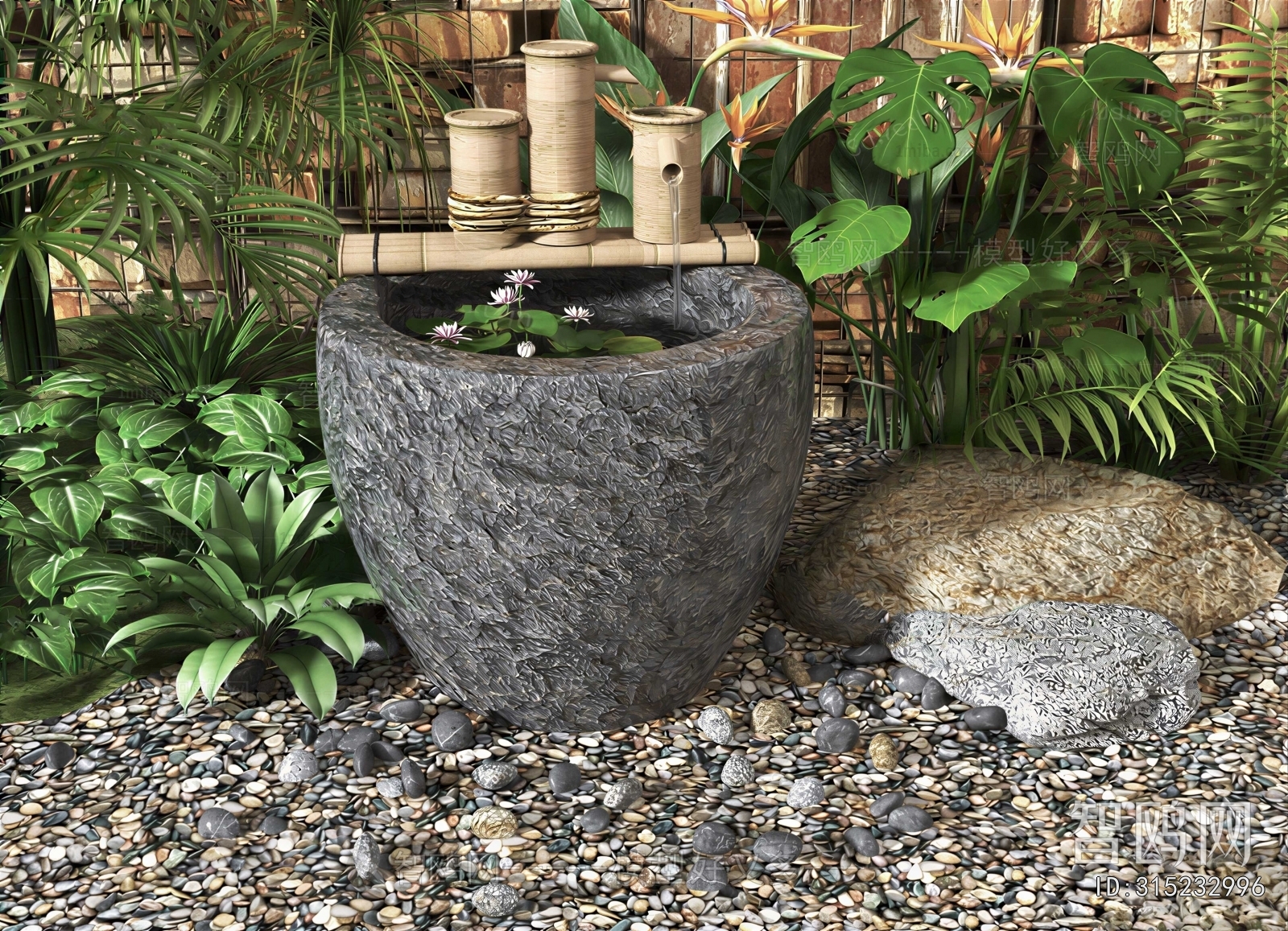 Japanese Style Rockery Waterscape