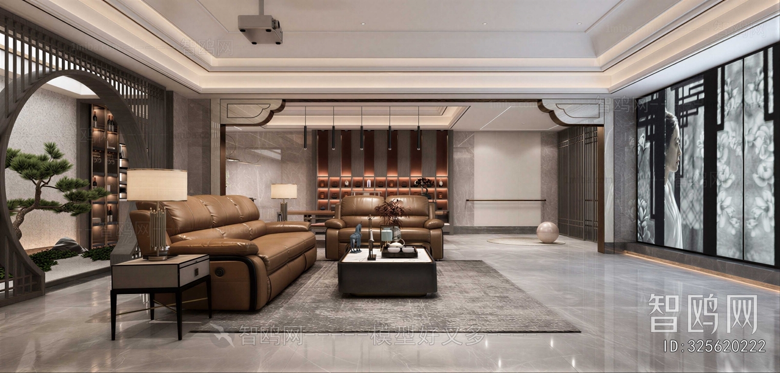 New Chinese Style A Living Room