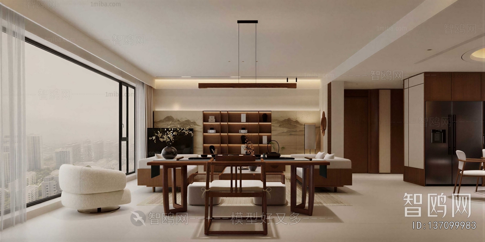 New Chinese Style A Living Room