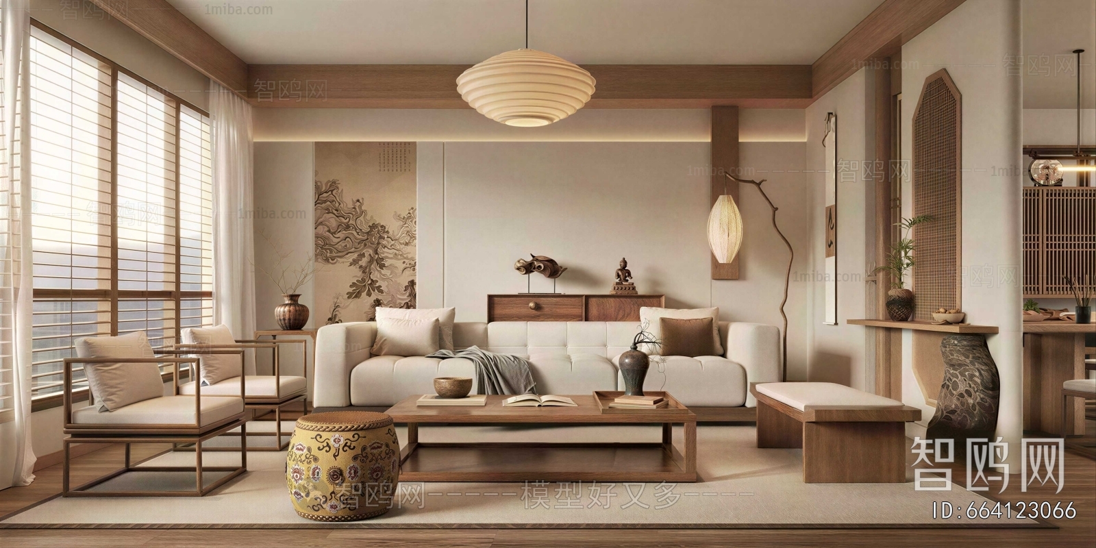 New Chinese Style A Living Room