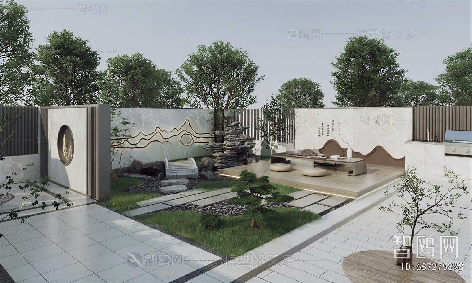 New Chinese Style Courtyard/landscape