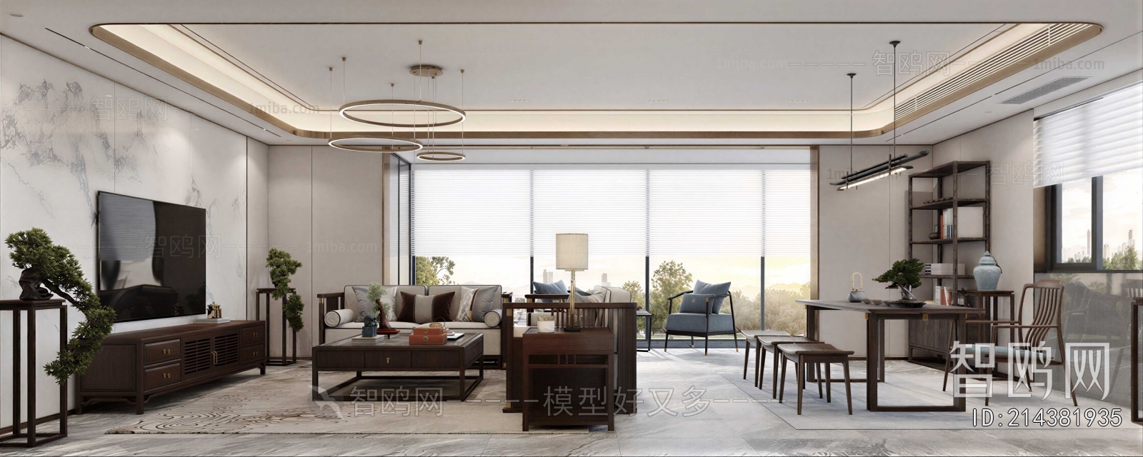 New Chinese Style A Living Room