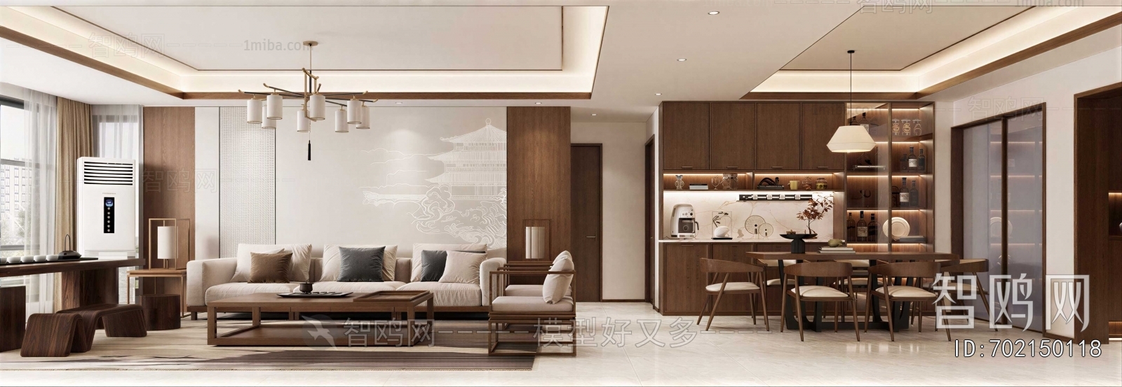 New Chinese Style A Living Room